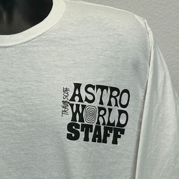 Travis Scott Astroworld Festival Staff T Shirt Mens Large White Cactus Jack Rap - Picture 4 of 8